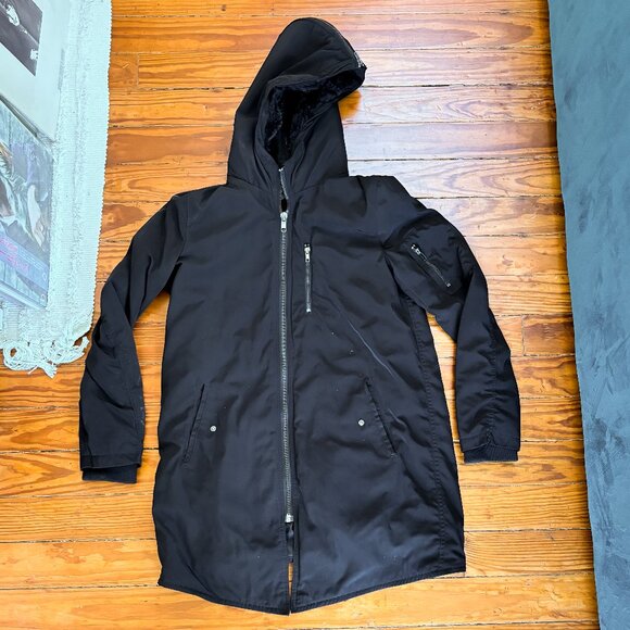 H&M Divided - Black Padded Parka - Womens Size - Picture 2 of 5